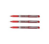 Pilot - Lote de 3 bolígrafos roller Hi-Tec V10 Grip punta de aguja roja