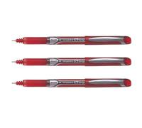 PILOT Lot de 6 Stylos roller à encre Hi-Tecpoint V7 Grip, rouge