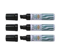 Pilot Lote de 3 marcadores permanentes SCA-6600 Cuerpo Metal Pte Bisel Extra Ancho Negro