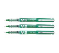 Pilot - Lote de 3 patines recargables V5, tinta líquida Begreen punta fina, color verde