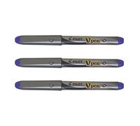 Pilot - Lote de 3 plumas estilográficas V-Pen Siller punta mediana, color morado