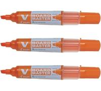 Pilot - Lote de 3 rotuladores recargable V Board Master BeGreen PTE biselado media naranja