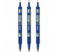 Pilot Pen Rotuladores Twin Marker 2 puntas indeleble azul Lote de 3 (fina y media)