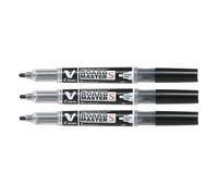 Pilot - Lote de 6 rotuladores V-Board Master S, color negro Begreen punta extrfina