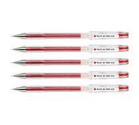 Pilot - Lote de 5 bolígrafos de tinta de gel G-TEC-C4 punta ultra fina 0,4 trazado, 0,2 mm, color rojo