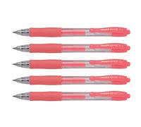 PILOT Lote de 5 bolígrafos de tinta de gel G2-07 punta media neón roja