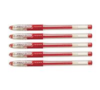 Pilot - Lote de 5 bolígrafos G1 Grip, punta fina, tinta de gel, color rojo