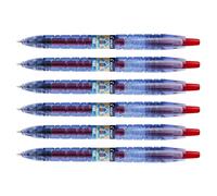 Pilot - Lote de 6 bolígrafos de tinta de gel B2P punta media, color rojo