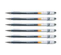 Pilot - Lote de 6 bolígrafos de tinta de gel G-1, punta fina 0,5, color negro