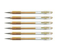 Pilot - Lote de 6 bolígrafos Gel G1 Grip bolígrafo 0,7 mm línea 0,5 mm oro