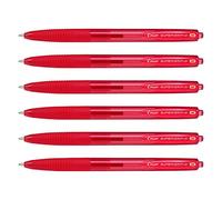Pilot bolígrafos Super GRIP G retráctiles, lote de 6, color rojo