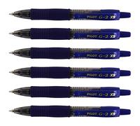 Pilot - Lote de 6 mini bolígrafos roller de tinta de gel G2 XS7 PIXIE (0,7 mm), color azul