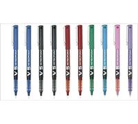 Pilot-Pack de 10 Boligrafos/Rollers Pilot BX V5 Hi-Tecpoint-(2 Azules-2 Negros-2 Rojos-1 Verde- 1 Violeta- 1 Rosa y 1 Azul Calro)