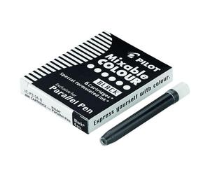 Pilot pack de 6 recargas para pluma estilografica parallel - capacidad 1ml - color negro