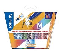 PILOT - Paquete de 15 FriXion Ball - Bolígrafo Borrable con Tinta Termosensible - Bolígrafo Rollerball Recargable - 12 Colores - Punta Media