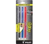 Pilot Pen 31579 - Bolígrafo de tinta gel con borrador (paquete de 3 colores: negro, azul, rojo)