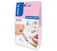 PILOT - Pintor Kit creativo - Llavero - Rotuladores de pintura multifunción, a base de agua, secado rápido - DIY - Punta extrafina - Colores azul, verde pastel, rosa pastel, oro
