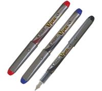 Pilot Pluma Estilográfica VPEN Desechable Cuerpo Plata Tinta Líquida (Pack Azul, Negro y Rojo)