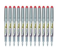 Pilot Pluma Estilográfica VPEN Desechable Cuerpo Plata Tinta Líquida Rojo (Pack de 12)