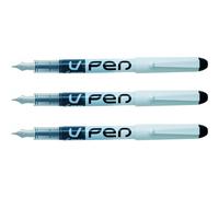 Pilot Pluma V-PEN Blanco/Negro Desechable Plumín Trazo 0,4 mm Tinta Líquida Negro (Pack de 3)