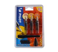 Pilot Plumix - Paquete de 3 plumas. Medium, Large y Extra Large Medium Plumas + Cartucho de Tinta Negro 0.58mm + 0.70mm + 1.00mm