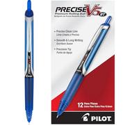 PILOT Precise V5 RT Bolígrafos retráctiles, punta extra fina, 2 unidades, tinta negra (26050), color azul Dozen Box