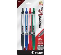 Pilot Precise V5 RT Bolígrafos retráctiles, punta extra fina, 2 unidades, tinta negra (26050), color Black/Blue/Red/Green 4-Pack