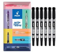 Pilot Rotulador doble - Marcadores permanentes 2 en 1 - Puntas dobles finas y extrafinas - 76% reciclados gama Begreen (negro, paquete de 6)
