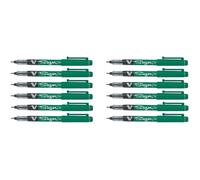 Pilot Rotulador V-SIGN PEN Punta 2mm Visor de Tinta Líquida Verde (Pack de 12)