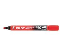 Pilot SCA-100-R - Pack de 12 marcadores permanentes de punta cónica, color rojo