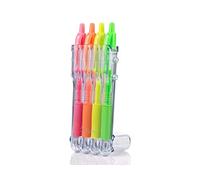 Pilot Set2Go G-207 - Bolígrafo roller (0,7 mm, punta 0,39 mm, línea verde neón, naranja/rosa/amarillo (paquete 4)