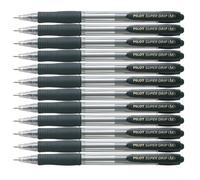 Pilot Pen Bolígrafos Super Grip 1.0 mm Negro – Caja 12 unidades (Niños)