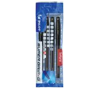 Pilot Supergrip G Set de 4 bolígrafos de punta media negro