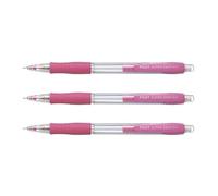 Pilot Supergrip H185 - Lote de 3 portaminas (0,5 mm, plástico, agarre, goma, rosa), color rosa