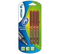 Pilot V-ball rt 07 - Blíster de 3 bolígrafos (punta mediana de bola, tinta líquida), color rojo
