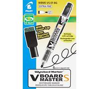 Pilot V-board master S 3,5 mm punta extra fina rotulador para pizarra blanca con goma de borrar - negro (caja de 10)