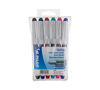Pilot - V-PEN - Juego de plumas estilográficas desechables (6 unidades, 0,5 mm, 6 colores)