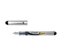 Pilot Pen Pluma desechable V-Pen Silver – Cuerpo plata, tinta líquida negra