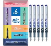 Pilot V PEN - Pluma estilográfica desechable borrable, punta de punta de 0,6 mm, línea media, paquete de 5 unidades, tinta violeta