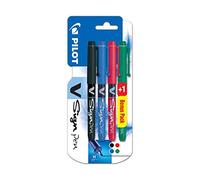 Pilot V-sign - Juego de bolígrafos (4 unidades), color negro, azul, rojo y verde