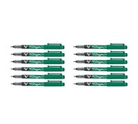 Pilot Pen – Bolígrafo V-Sign Pen – Punta de fibra, punto medio, verde – Caja 12 unidades