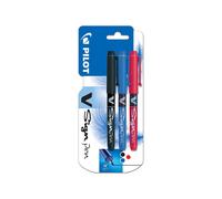 Pilot V Sign - Rotulador (3 unidades, punta media de fieltro), color azul, color Rojo-azul-negro