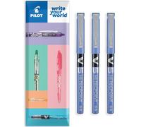 PILOT V5 Hi-Tecpoint - Bolígrafo de punta fina de 0,5 mm, en paquete de regalo, paquete de 3 unidades (azul)