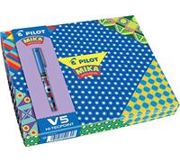 Pilot V5 Mika 80897 de 6 bolígrafos roller tinta líquida punta media 0,5 mm negro/azul/rojo/verde/violeta/turquesa