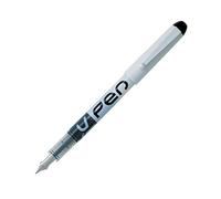 Pilot VPen - Pluma estilográfica desechable (punta de 0,58 mm), barril de color blanco, color negro