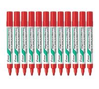 Pilot WhiteBoard Marker Rotulador para Pizarra Blanca Punta Cónica 4mm Recargable Tinta Alcohol Libre de Xileno, color Rojo (Pack de 12 Uds.)