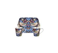 Pimpernel Set de tazas y bandeja Strawberry Thief azul