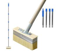 Pincel Pintura Cubiertas con Mango Largo 135cm, Brocha Cubierta Pinceles Terrazas Cerdas Gruesas 18cm, Cepillo Plana Aplicador Manchas Barniz para Madera Exterior, Suelos, Vallas, Muebles ,Techo