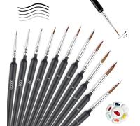 Pinceles Pintura Acrilica,11 Piezas Pincel Fino para Pintar por Números,Pincel Extra Fino para óleo Acrílico Acuarelas Profesionales Pincel en Miniatura para Artistas,Miniatura,Modelo