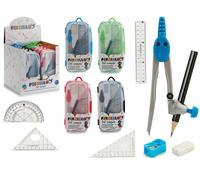 PINCELLO Caja de Compás con Lápiz, Goma y Reglas